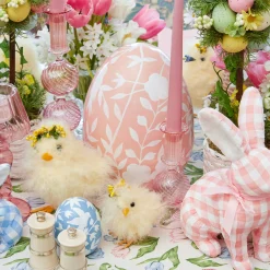 Large Pink Floral Tole Egg