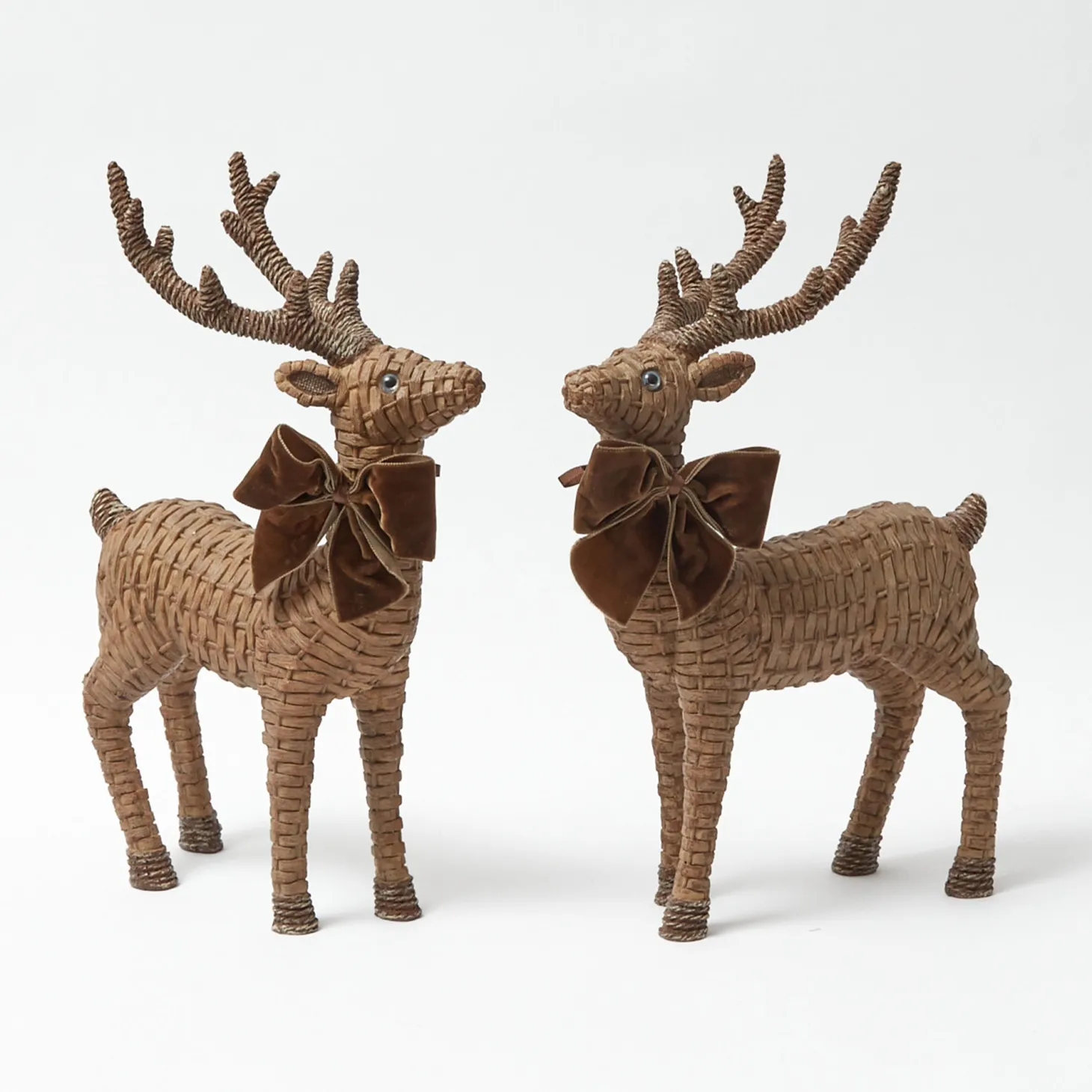 Large Rattan Reindeer (Pair) - 40cm