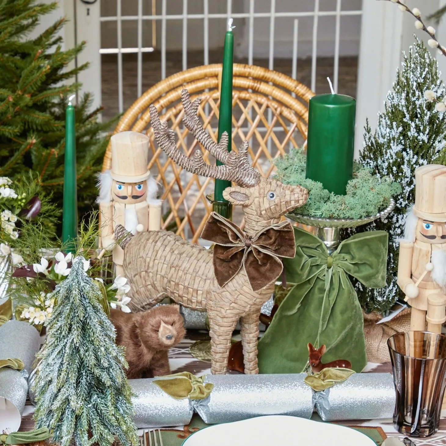 Large Rattan Reindeer (Pair) - 40cm