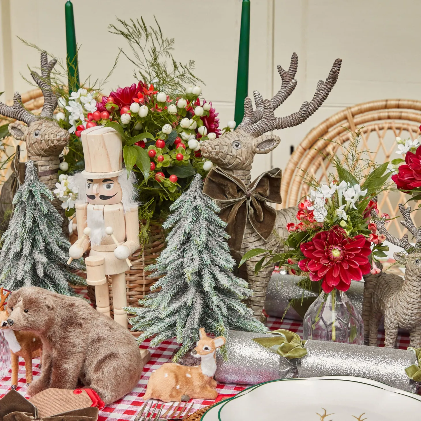 Large Rattan Reindeer (Pair) - 40cm