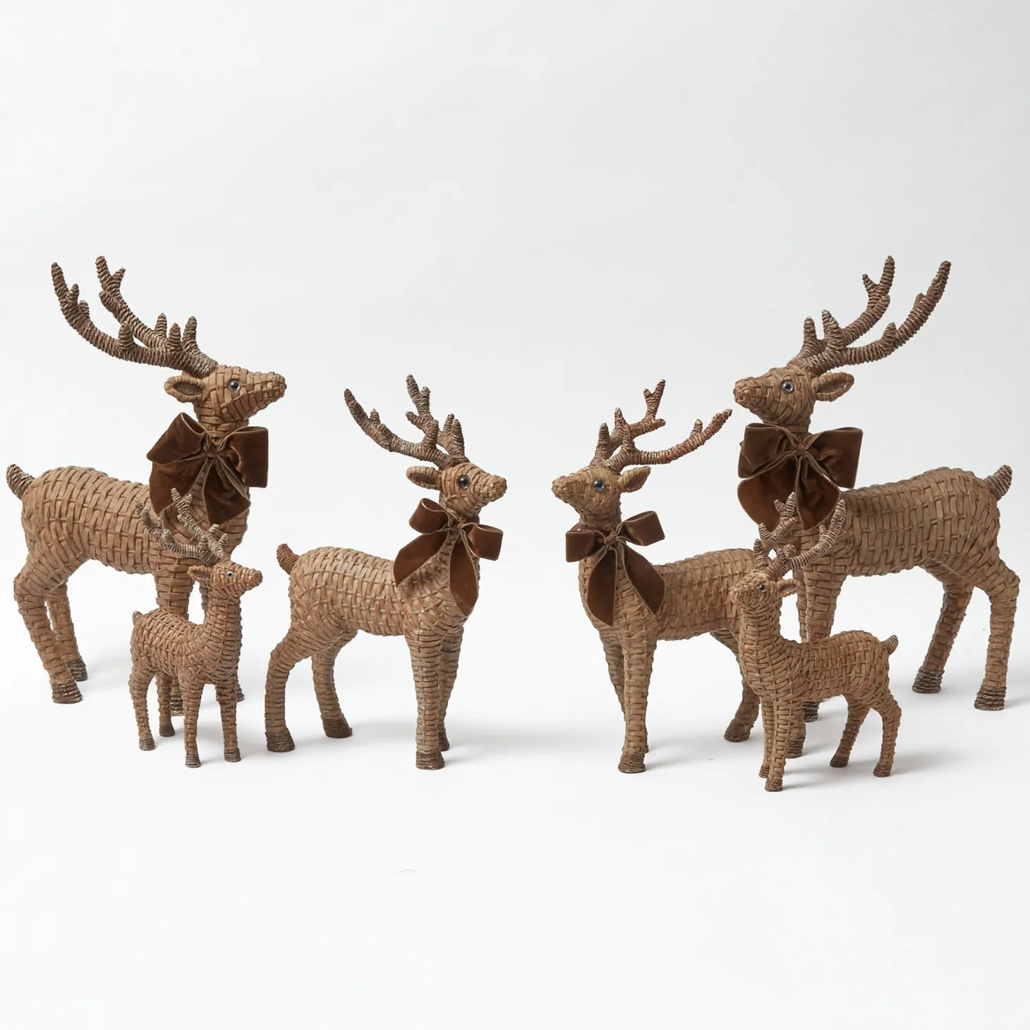 Large Rattan Reindeer (Pair) - 40cm