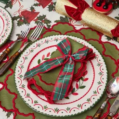 Large Red & Green Tartan Bows (Pair)