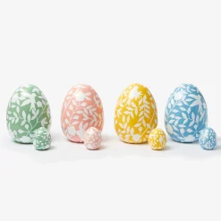Large Yellow Floral Tole Egg