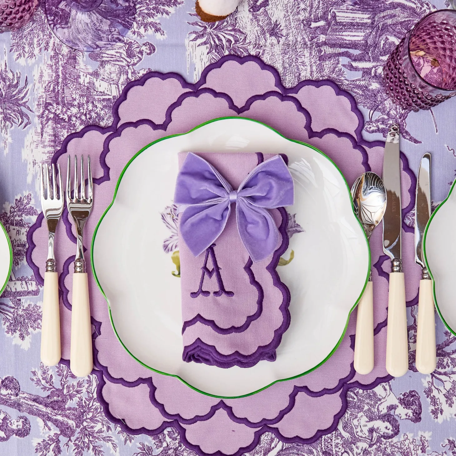 Lilac Velvet Napkin Bows (Set of 4)