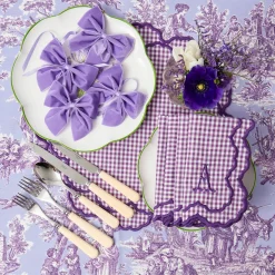 Lilac Velvet Napkin Bows (Set of 4)