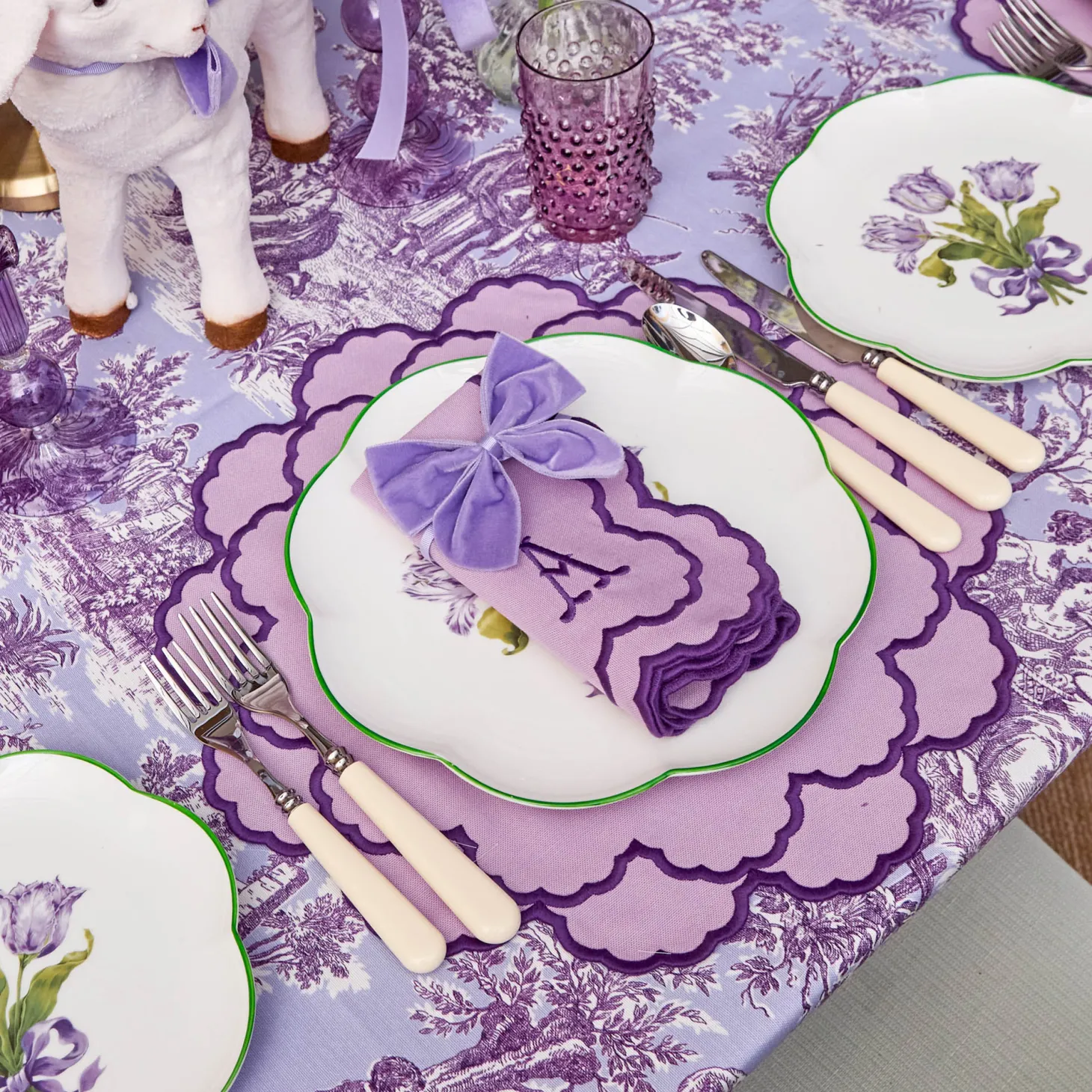 Lilac Velvet Napkin Bows (Set of 4)