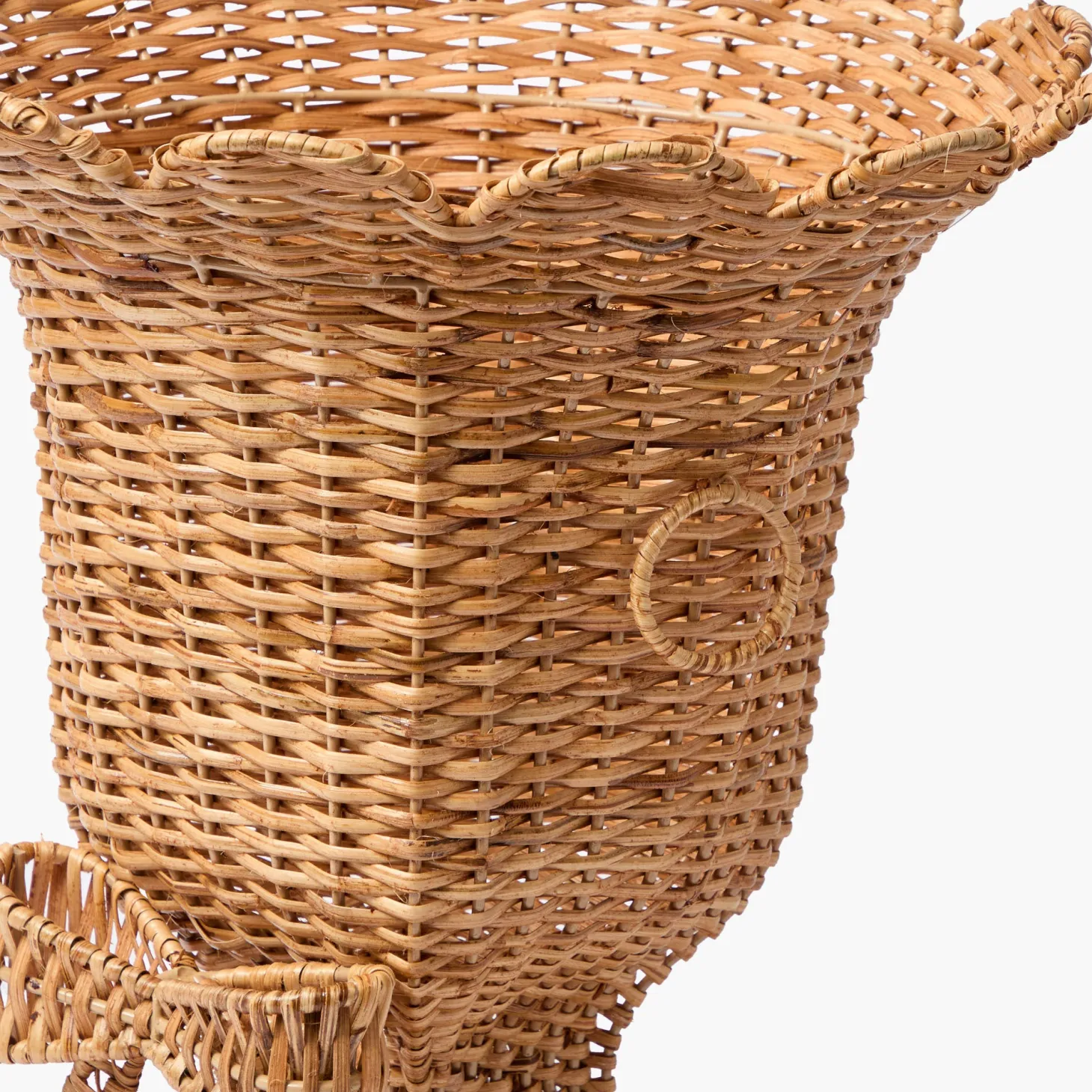 Liliana Bow Scalloped Rattan Urn