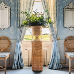 Liliana Scalloped Rattan Urn
