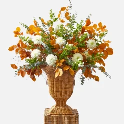 Liliana Scalloped Rattan Urn