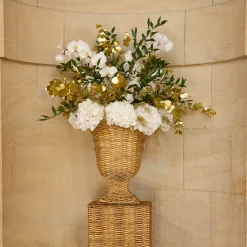 Liliana Scalloped Rattan Urn