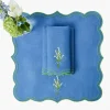 Lily of the Valley Blue Linen Napkins (Set of 4)