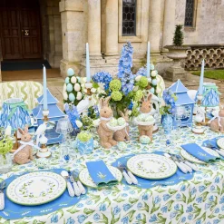 Lily of the Valley Blue Linen Napkins (Set of 4)