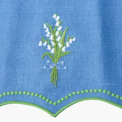 Lily of the Valley Blue Linen Napkins (Set of 4)