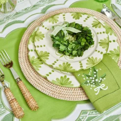 Lily of the Valley Green Linen Napkins (Set of 4)