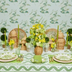 Lily of the Valley Green Linen Napkins (Set of 4)