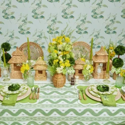 Lily of the Valley Green Linen Napkins (Set of 4)
