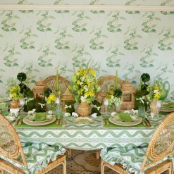 Lily of the Valley Green Linen Napkins (Set of 4)