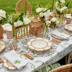 Lily of the Valley White Linen Napkins (Set of 4)