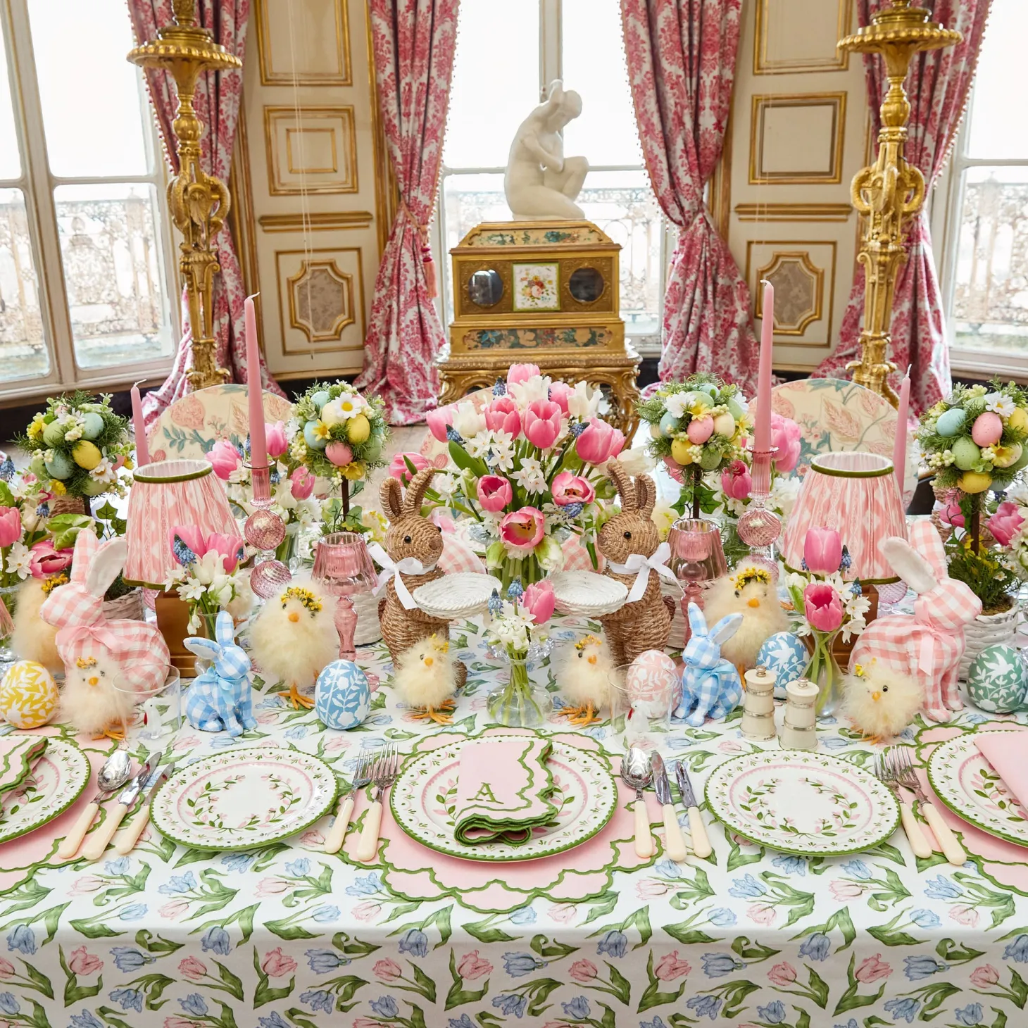 Lily Pink & Green Napkins (Set of 4)
