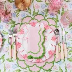 Lily Pink & Green Placemats & Napkins (Set of 4)