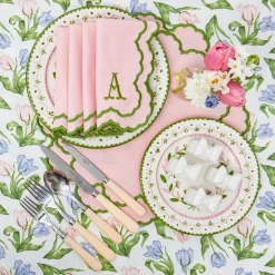 Lily Pink & Green Placemats & Napkins (Set of 4)