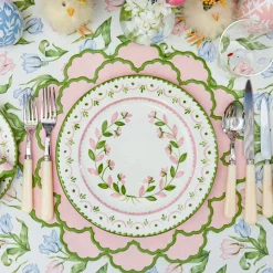 Lily Pink & Green Placemats & Napkins (Set of 4)