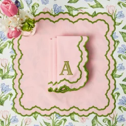 Lily Pink & Green Placemats & Napkins (Set of 4)