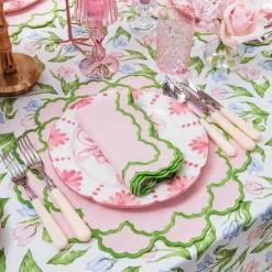Lily Pink & Green Placemats & Napkins (Set of 4)