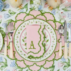 Lily Pink & Green Placemats & Napkins (Set of 4)