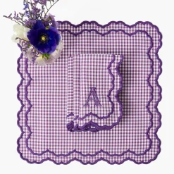 Lily Purple Gingham Napkins (Set of 4)