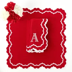 Lily Red & White Napkins (Set of 4)