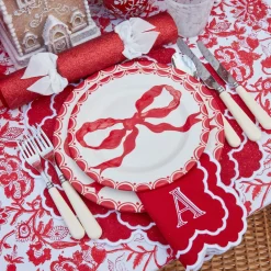 Lily Red & White Placemats & Napkins (Set of 4)