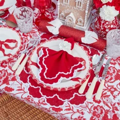 Lily Red & White Placemats & Napkins (Set of 4)