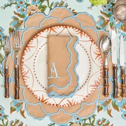 Lily Sand & Blue Placemats & Napkins (Set of 4)