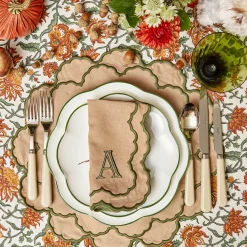 Lily Sand & Green Napkins (Set of 4)