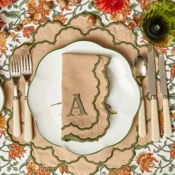 Lily Sand & Green Placemats & Napkins (Set of 4)