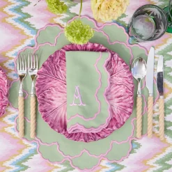 Lily Soft Green & Pink Placemats & Napkins (Set of 4)