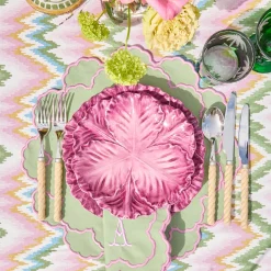 Lily Soft Green & Pink Placemats & Napkins (Set of 4)