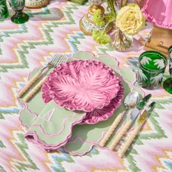 Lily Soft Green & Pink Napkins (Set of 4)