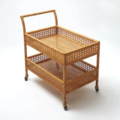 Lorenzo Rattan Bar Cart