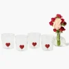 Love Heart Glasses (Set of 4)
