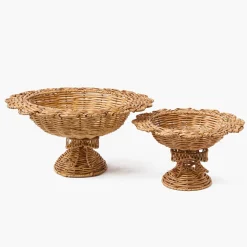 Luciana Bow Rattan Scalloped Bowl