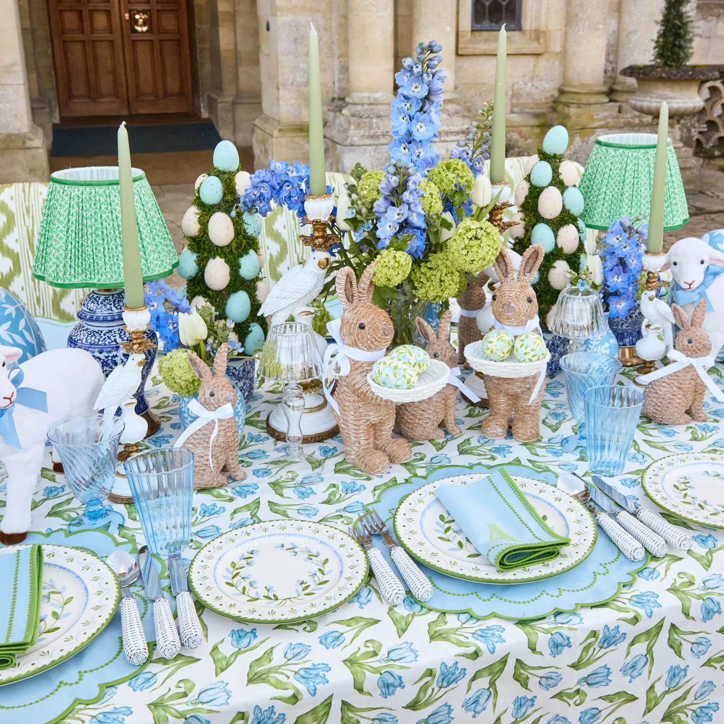 Mariana Blue & Green Napkins (Set of 4)