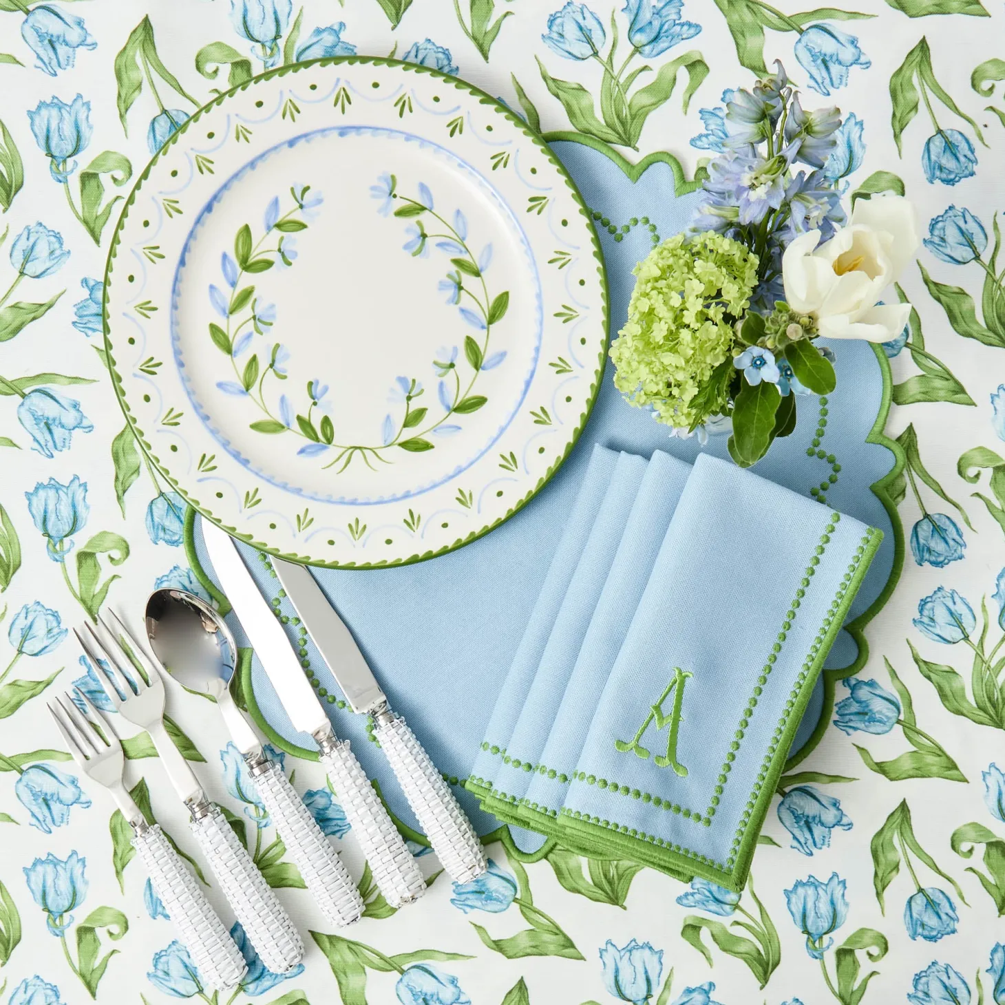 Mariana Blue & Green Napkins (Set of 4)