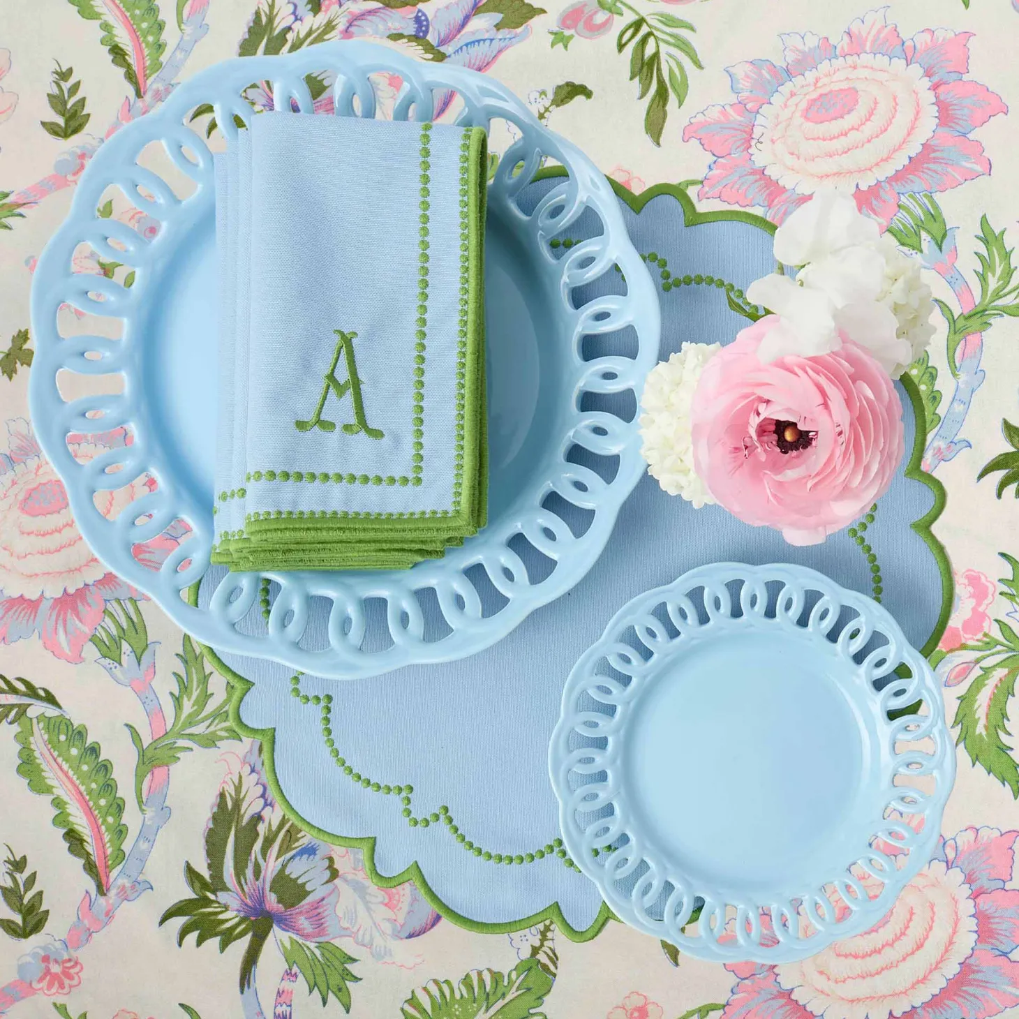 Mariana Blue & Green Napkins (Set of 4)