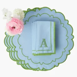 Mariana Blue & Green Placemats & Napkins (Set of 4)
