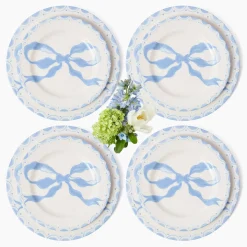 Marilyn Blue Bow Dinner & Starter Plates (Set of 8)