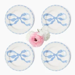 Marilyn Blue Bow Starter Plates (Set of 4)