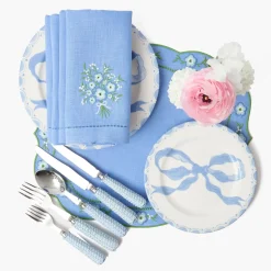 Marilyn Blue Bow Starter Plates (Set of 4)