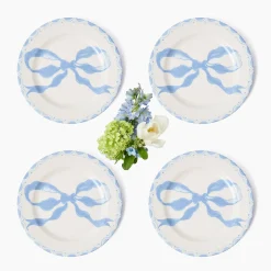 Marilyn Blue Bow Starter Plates (Set of 4)